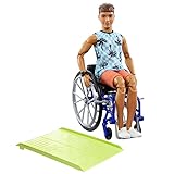 Barbie-Puppe Fashionista, Puppe Ken im Rollstuhl mit braunen Haaren, Strandhemd,...