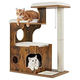 Feandrea Kratzbaum, 86 cm hoher Katzenbaum, Spanplatten-Katzenkratzbaum, mit...