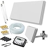 Selfsat H30D2+ Flachantenne Twin + 20m Kabel + Fensterhalterung + SAT-Finder + 2...