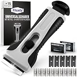 Filzada® Küchenschaber Grau - mit 15 Schaber Klingen - Glasschaber für...