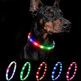 Nepfaivy Leuchthalsband Hund USB Aufladbar - Wasserdichtes Hundehalsband...