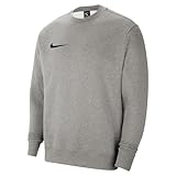 Nike Mens Team Club 20 Crewneck Sweatshirt, Dark Grey Heather/Black, M