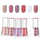 6PCS Nagellack Set - schnell trocknend & langanhaltend Nude Pink Lila Nagellack...