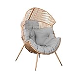 Summery, Rattansessel Outdoor Wetterfest, Gartensessel mit Sitzkissen,...