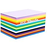 200 Blatt Buntes Papier A4, Farbiges Papier Faltpapier in 20 Farben, (70 g/m²)...