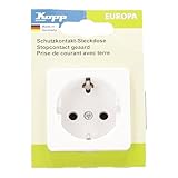 Kopp EUROPA Schutzkontaktsteckdose in Arktis-Weiß - Hochwertige 1-fach...