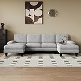 Flamaker Ecksofa mit Schlaffunktion, 292cm*111cm* 92cm Sofa mit 4 Kissen,...