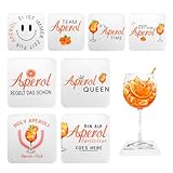 Kaempe 8 Stück Aperol Untersetzer Filz, Aperol Spritz Geschenk für Frau,...