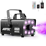 Nebelmaschine, AGPtEK Rauchmaschine mit 13 farbigen LED Lichtern und RGB Effekt,...