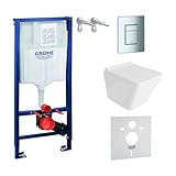 lavita GROHE Vorwandelement Solido + Wand Hänge WC Lago Weiß Spülrandlos + WC...