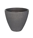 BigDean Pflanzkübel in Grau Granitstein-Optik - Rillentopf rund - 39x31cm -...