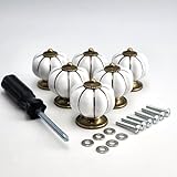 CYILIUEN 6 Stück Kürbis Keramik Möbelknöpfe Weiß Schrankknöpfe Vintage mit...