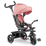 LIONELO Haari 2in1 Dreirad mit Schubstange ab 18 Monate bis 25kg, Vorwärts und...