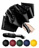 Conlun Kompakter Faltbarer Regenschirm sturmfest– mit Automatik windsicher...