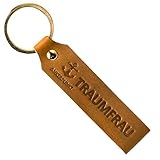 ANKERPUNKT Schlüsselanhänger Leder mit Gravur Traumfrau - Geschenke für...