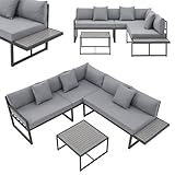 Juskys Gartenmöbel Lounge St. Tropez - 4 Personen Sitzecke - Set mit Tisch,...