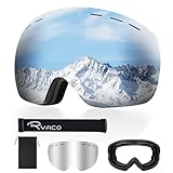 Ryaco Skibrille Snowboardbrille, 100% UV-Schutz Anti-Nebel OTG Sphärische...