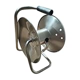 Relaxdays Schlauchtrommel, Edelstahl, für 15 m 1/2' Schlauch, HxBxT: 36 x 22 x...