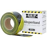 GRIP Eventbasics Absperrband schwarz-gelb gestreift | 500 m x 70 mm, nicht...