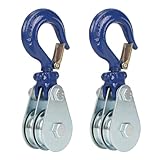 bimiti 2 Stück 1Ton Umlenkrolle mit Kugellager und Haken, Doppelte Kugellager...