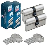BASI | 2er SET V50 Profil-Kurzzylinder 27/27 mm | Gleichschließend |...