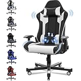 JUMMICO Massage Gaming Stuhl, Bürostuhl Ergonomisch mit Lendenwirbelstütze,...