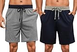 Nieery 2er-Pack Schlafanzughose Herren kurze Baumwolle Sommer PyjamShorts...