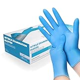 The Real Touch Einweghandschuhe, Blau Nitrilhandschuhe - Box mit 100 Stück,...
