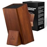 ENOKING Akazienholz Messerhalter mit Abnehmbaren Kunststoffborsten, Universal...