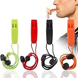 4 Stück Notfallpfeife, super Laute Sicherheitspfeife mit Lanyard, ideal für...