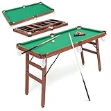 HOMASIS Mini Billardtisch Klappbar, Billiard Tisch mit 2 Queues, 2 Kreiden, 16...