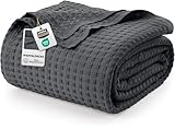 Utopia Bedding 100% Baumwolle Waffeldecke Kuschedecke 300 GSM (Anthrazit - 228 x...