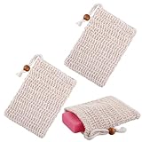 2 Stück Seifensäckchen Bio, Natürliches Sisal Seifenbeutel, Seifensäckchen...