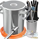 ILOKNZI 6 kg Propangas-Schmelzofen-Set, bis zu 1400 °C, aus Edelstahl-Fass,...