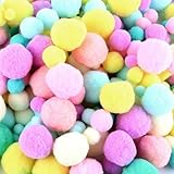 Pompons zum Basteln, 300 Stück 1-3cm Bunt Mini Pompons, Bunte Pompoms für...