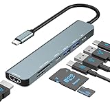 USB C Hub, USB C Multiport Adapter mit 4K HDMI, 100W PD, SD/TF Kartenleser, USB...