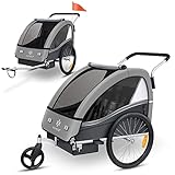 KESSER® Kinderanhänger Fahrradanhänger Sport-RX 2 in 1 Joggerfunktion...