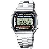 Casio Unisex Digital mit Edelstahl Armbanduhr A168WA 1W