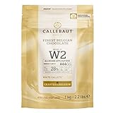 CALLEBAUT Receipe No. W2 - Kuvertüre Callets, Weiße Schokolade, 28% Kakao, 1kg...