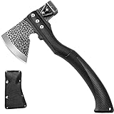 TESCOACH Hackbeil Camping-Hackbeil für Holz, ergonomischer gebogener...