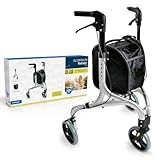 Weinberger Aluminium Rollator mit 3 Rädern, klappbar, mit abnehmbarer Tasche,...