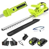 VOERJIA 20-Zoll Heckenschere Akku, 2 x 2000 mAh Akku Heckenschere, 21V...