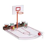Relaxdays Basketball Trinkspiel, lustig, 6 Glas Shotgläser, Korb + Ball,...
