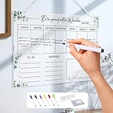 Wochenplaner Acryl Magnetisch,30 * 20CM,Wochenkalender Planungstafel,Magnetisch...
