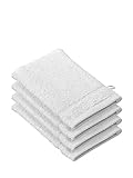 De Witte Lietaer 194686 Stephanie Waschlappen, Baumwolle, 4er Pack, weiß, 15 x...