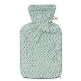 Premium Wärmflasche 2 Liter Naturgummi mit softem Kunstfell Bezug mit...