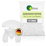 Rollina Gardinenstopper (16 Stück) Universal Feststeller für Schienen |...