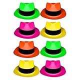 UV Floor - 12er Set Neon-Hüte (S/M) - Spezial Schwarzlicht und Ultraviolett - 4...