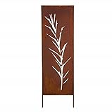 Kapaga - Sichtschutz Metall - 160 cm x 50 cm - Edelrost - Rostoptik Sichtschutz...
