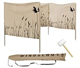 Windschutz inkl. Tragetasche u. Gummihammer für Strand Camping Meer Garten See...